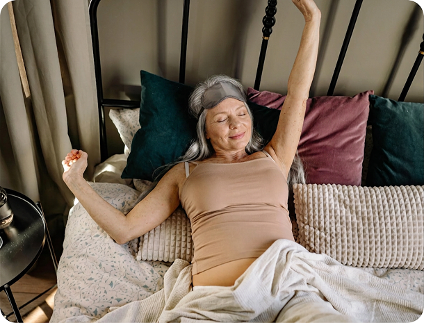 Woman waking up relaxed