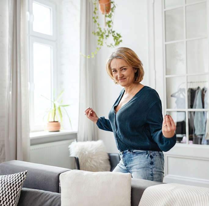 Woman feeling calm and relaxed