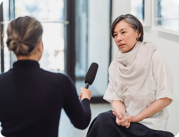 Woman feeling better after a session
