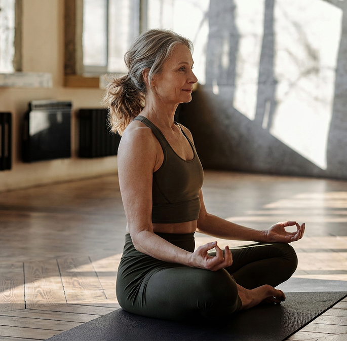 Woman feeling calm and relaxed