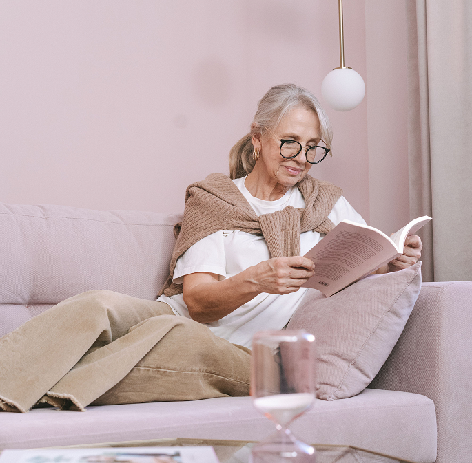 Woman feeling calm and relaxed
