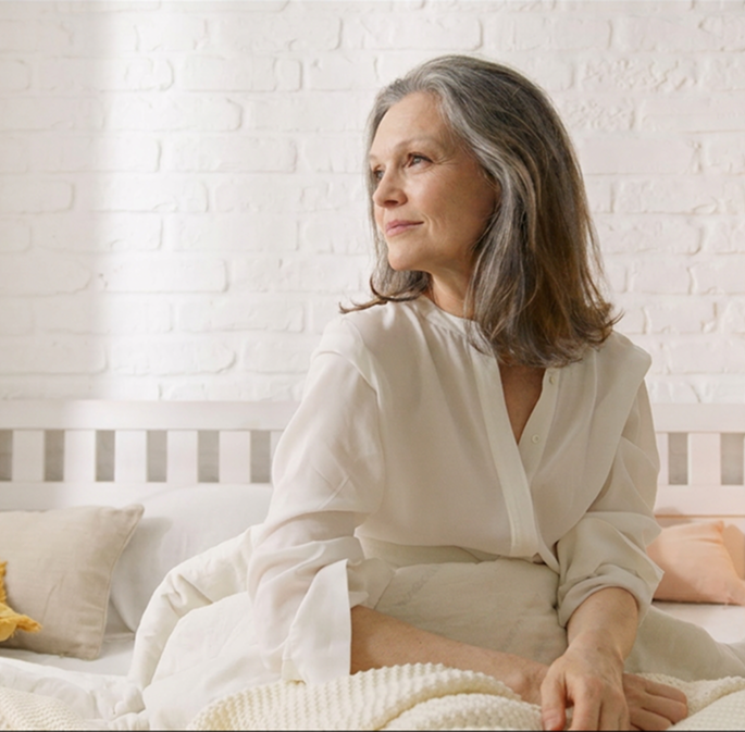 Woman feeling calm and relaxed