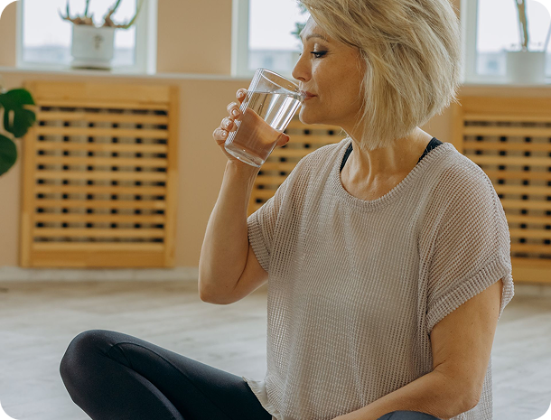 Woman feeling better after a session