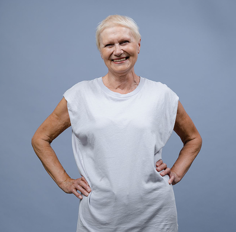 Woman feeling calm and confident