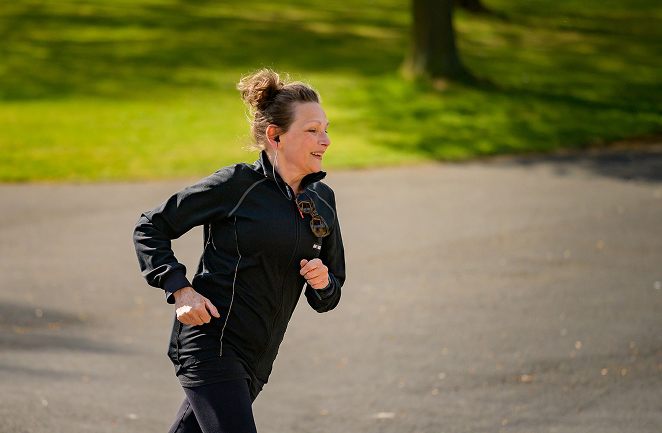Person running outdoors